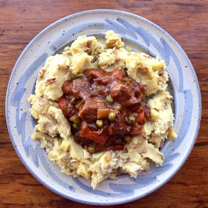 Instant Pot Lamb Stew and Mashed Potatoes, great comfort food.