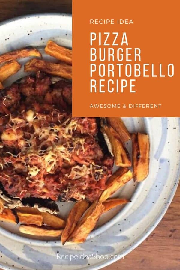 You aren't going to believe how amazing this Pizza Burger on a Portobello is. And NO BREAD. #pizzaburger #pizzaburgerportobello #pizza #lowcarb #food #partyfood #recipes #comfortfood #recipeideashop