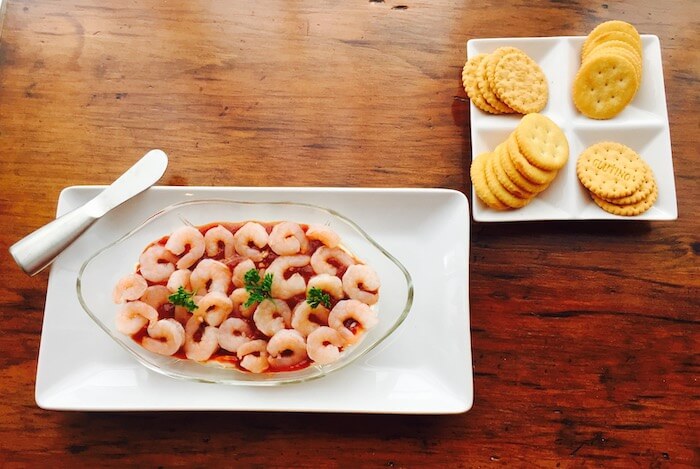 It couldn't be easier. Serve Shrimp with Cream Cheese Appetizer with crackers or gluten free chips.