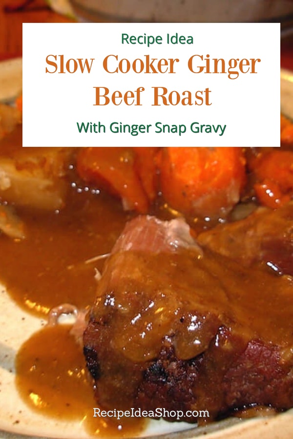 Slow Cooker Ginger Beef Roast / Pot Roast with Ginger Snap Gravy. SO, so good. #slowcookergingerbeefroast #slowcookerrecipes #beefrecipes #potroast #gingersnaps #recipes #comfortfood #recipeideashop