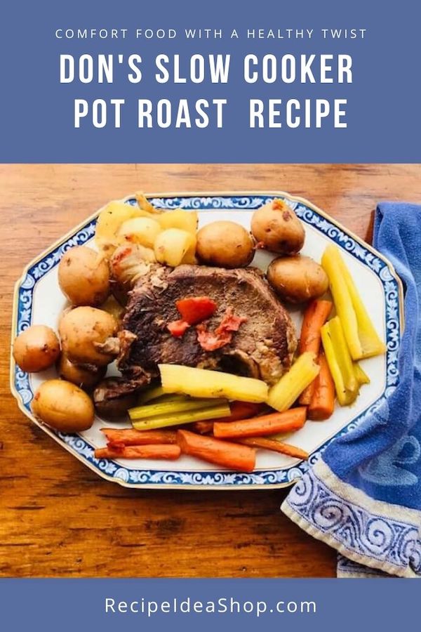 Slow Cooker Pot Roast. Tender, delicious, flavorful. 30 min prep. Slow cook all day. The smell! #potroast #slowcookerpotroast #beef #glutenfree #recipes #recipeideashop