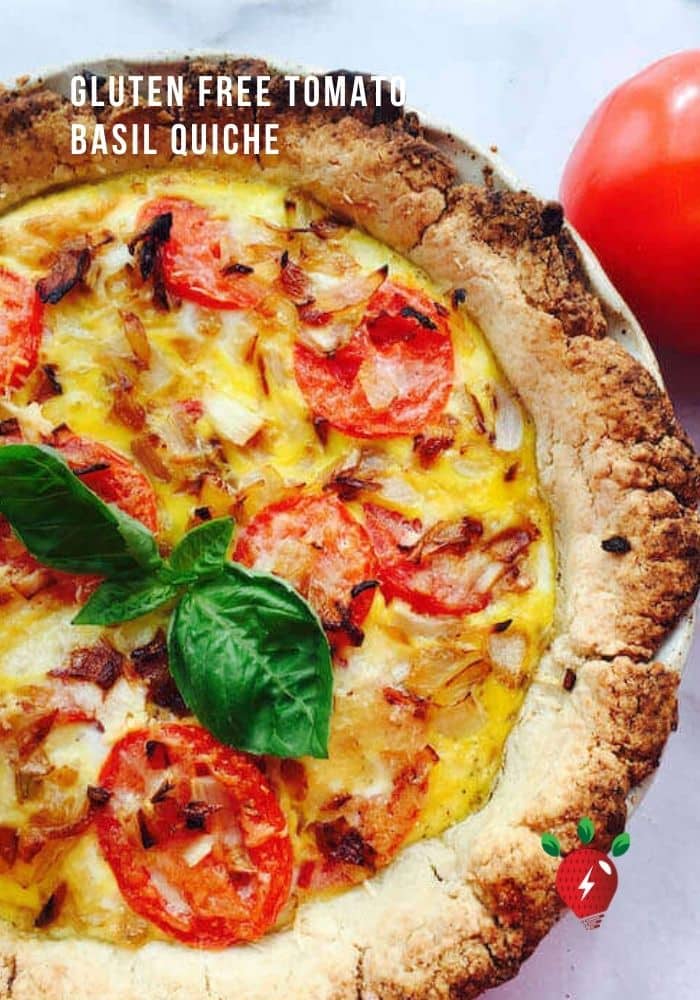 Gluten Free Tomato Basil Quiche #GlutenFreeTomatoBasilQuiche #GlutenFree #TomatoBasilQuiche #BreakfastRecipes #BrunchRecipes #EasterRecipes #HealthyTwist #RecipeIdeaShop