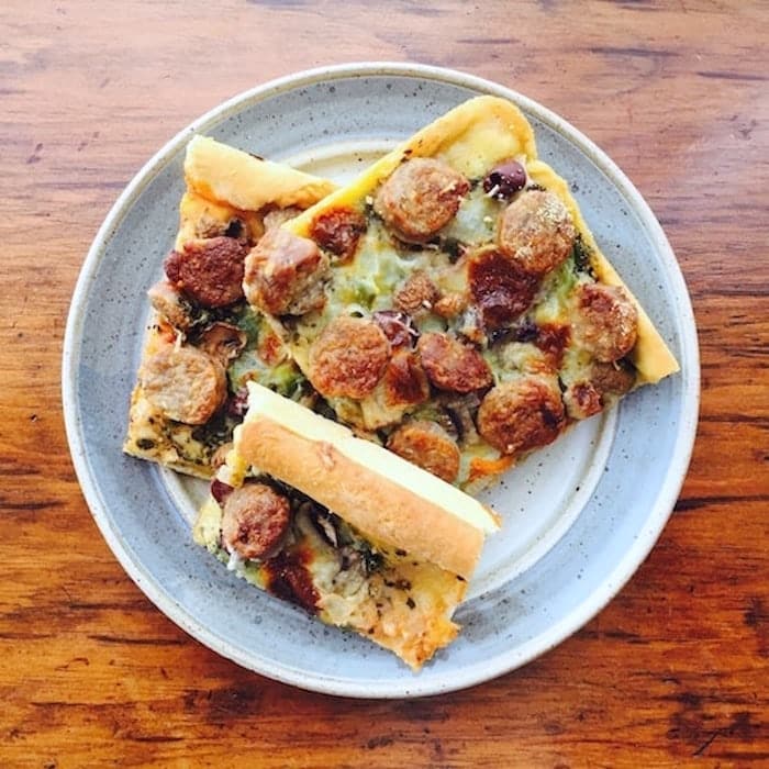 Mmmmm. Pesto Pizza.
