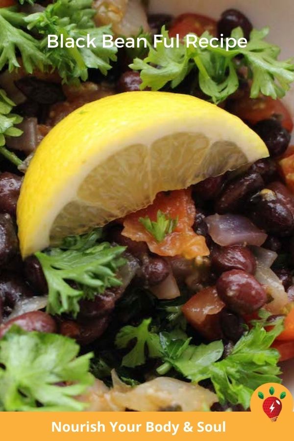 Middle Eastern Black Bean Ful. The most flavorful black beans you'll ever eat. So much garlic, you might never get sick. #middleeasternblackbeanful, #blackbeanful, #veganrecipes #vegan #vegetarianrecipes #glutenfree #recipes #recipeideashop
