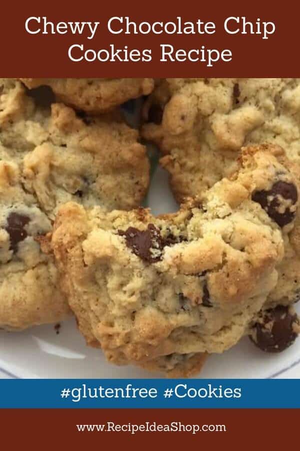 Chewy Gluten Free Chocolate Chip Cookies Recipe. If you tell them they are gluten free, you can keep them to yourself. #chewyglutenfreechocolatechipcookiesrecipe #chewychocolatechipcookies #cookies #cookiesrecipes #chocolatechipcookies #glutenfree #recipes #recipeideashop