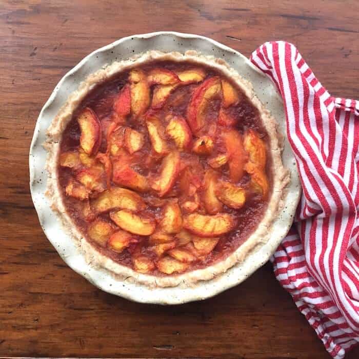 Fresh Peach Pie made with Sweet Gluten Free Pie Crust