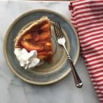 A slice of Fresh Peach Pie with Sweet Gluten Free Pie Crust