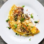 asparagus and mushroom omelet