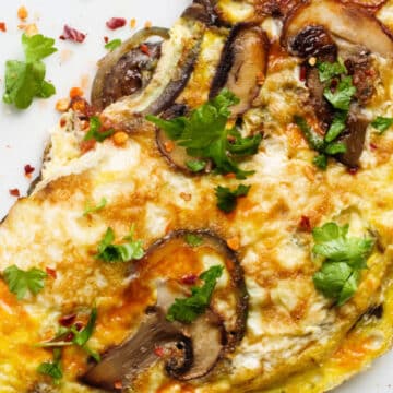 mushroom and asparagus omelet