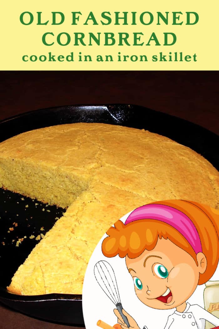 cornbread made in an iron skillet