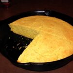 traditional cornbread in iron skillet