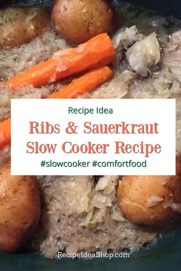 Ribs & Sauerkraut, a good down home slow cooker recipe purportedly brings prosperity in the new year. #ribs-sauerkraut #slowcookerrecipes #comfortfood #rainydayrecipes #glutenfree #recipes #recipeideashop
