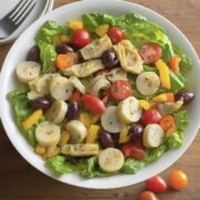 hearts of palm salad with artichoke hearts and tomatoes