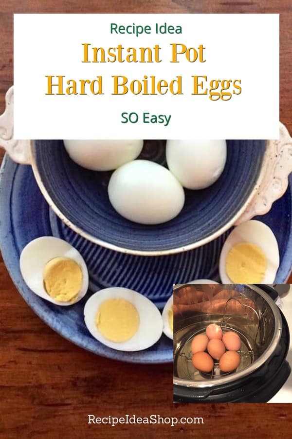 Instant Pot Hard Boiled Eggs are ready to eat in 15-17 minutes. Perfect and they peel easily. #instantpothardboiledeggs #instantpot #eggs #recipes #glutenfree #recipeideashop