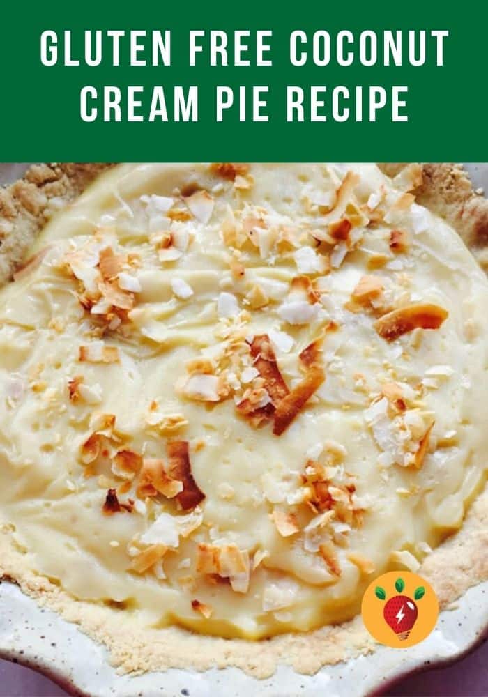 Coconut Cream Pie with Gluten Free Crust. Yum! #GlutenFreeCoconutCreamPie #CoconutPie #Pie #Desserts #HealthyTwist #Recipes #GlutenFree #RecipeIdeaShop