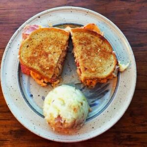 reuben sandwich on rye bread with cheese