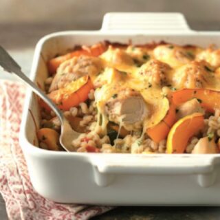 chicken squash and barley leftovers casserole