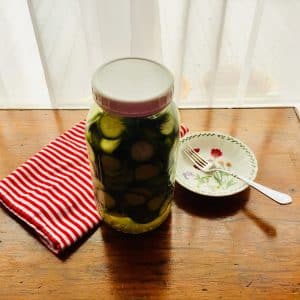 a jar of refrigerator dill pickles