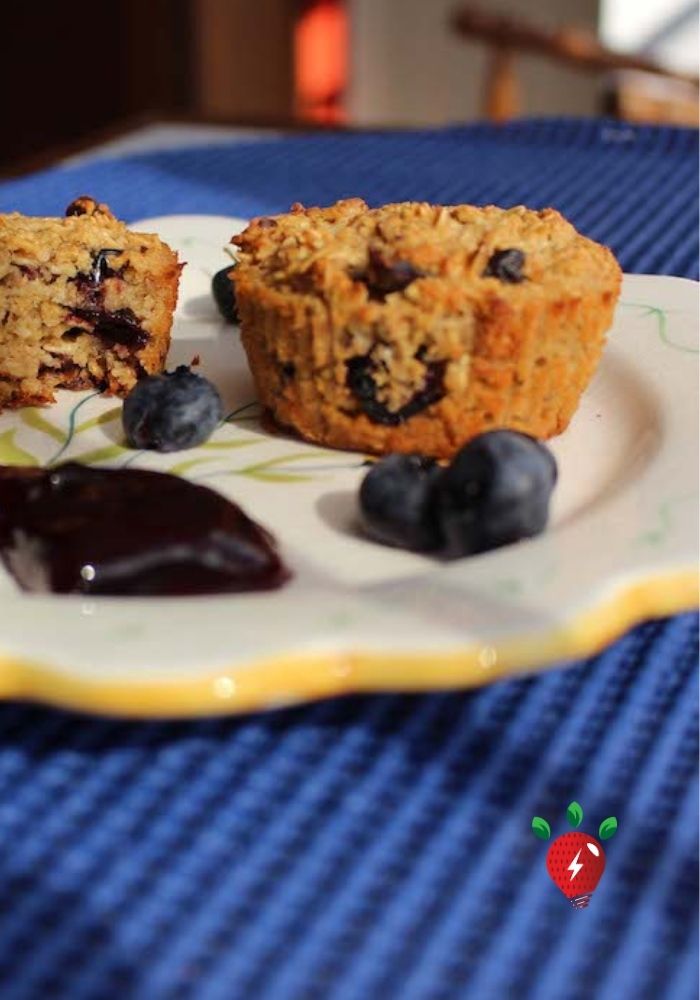 Gluten Free Blueberry Oat Muffins. Like a bran muffin with oats. Yum! #GlutenFreeBlueberryOatMuffin #GlutenFreeMuffin #GlutenFree #HealthyTwist #Recipes #RecipeIdeaShop
