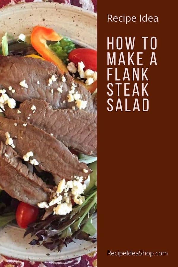 Flank Steak Salad is an elegant meal. Love, love, love it. #flanksteaksalad #steak #steaksalad #beef #recipes #glutenfree #food #comfortfood #recipeideashop