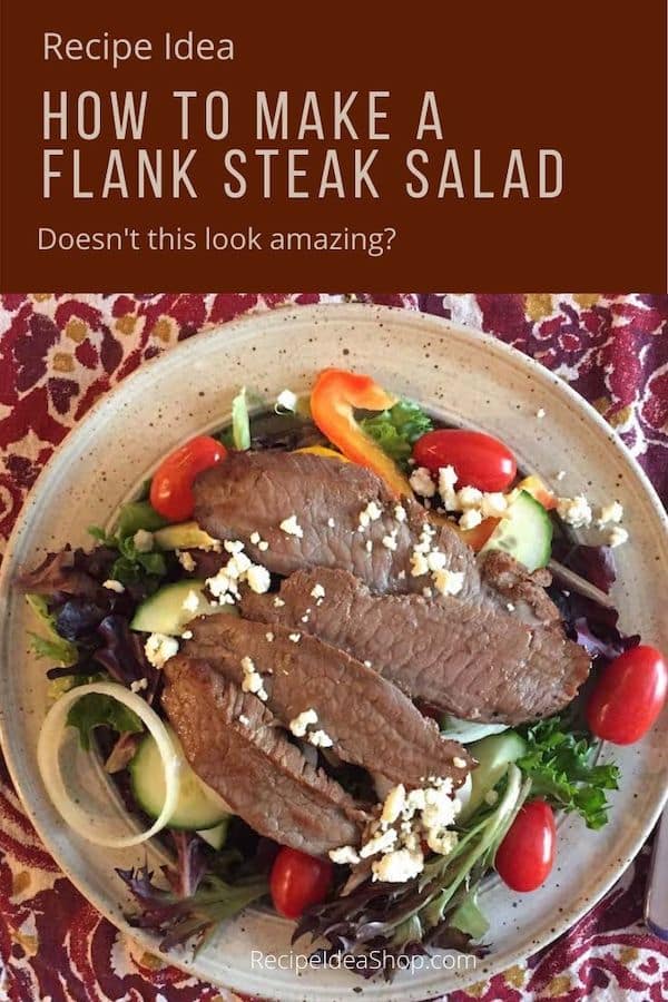Got Flank Steak? Have salad. Yum. #flanksteaksalad #steaksalad #saladrecipes #recipes #glutnefree #food #beefrecipes #health #gorgonzola #recipeideashop