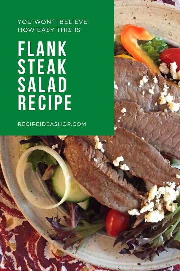 Flank Steak Salad takes 10 minutes. So satisfying. #flanksteaksalad #flanksteak #beef #steaksalad #recipes #glutenfree #saladrecipes #food #comfortfood #health #recipeideashop