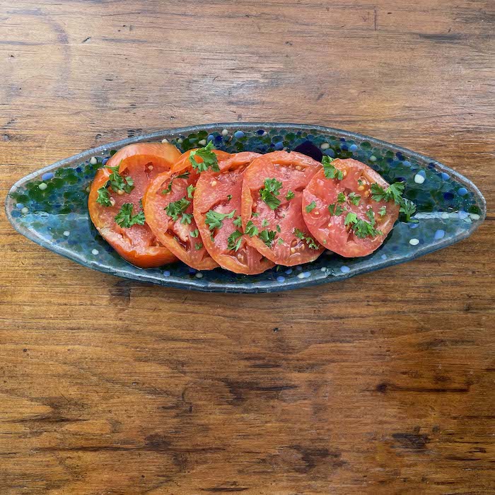 There's nothing better than a Simple Tomato Salad with homegrown tomato.