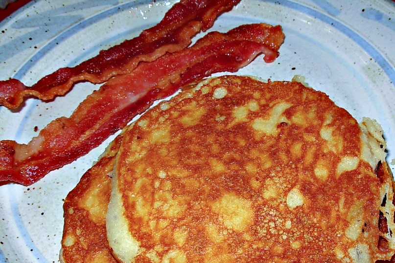 Iranian Yogurt Pancakes made with sour cream and Greek Yogurt