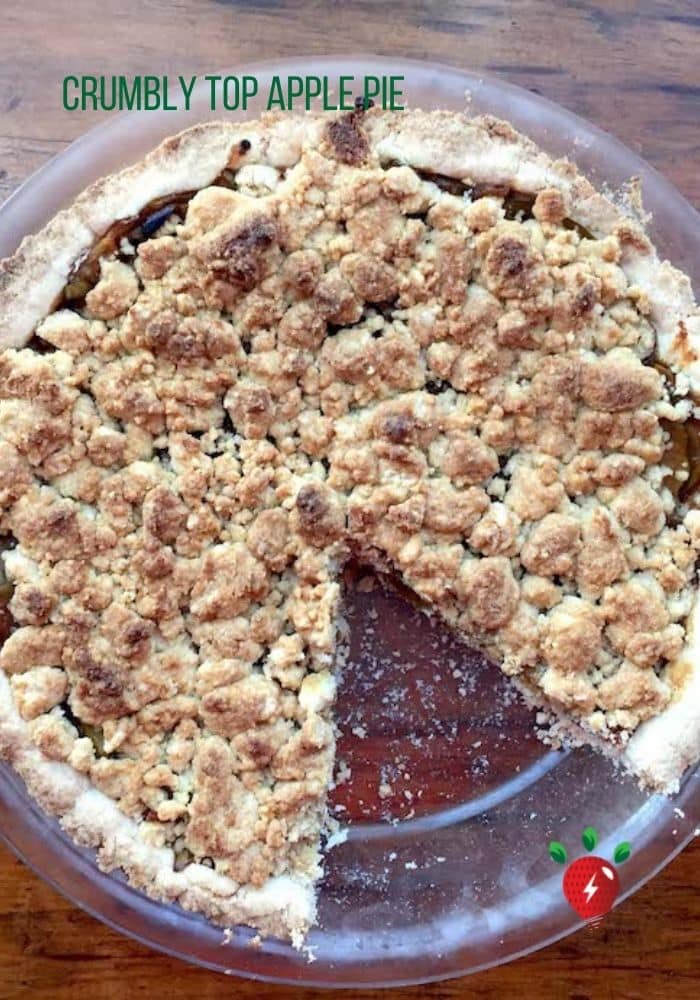 Crumbly Top (Dutch) Apple Pie. Single crust. Easy recipe. #ApplePie #PieRecipes #DutchApplePie #CrumblyTopApplePie #EatDessertFirst #GlutenFree #Recipes #HealthyTwist #RecipeIdeaShop