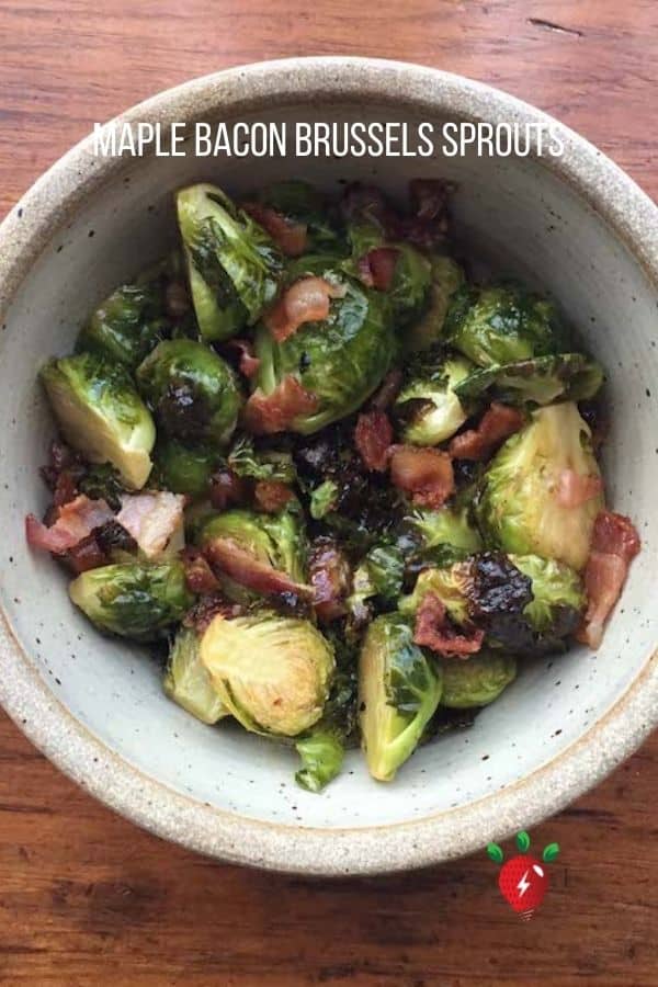 Maple syrup and bacon on Brussels sprouts? Awesome. 35 minutes. #MapleBaconBrusselsSprouts #Sprouts #Bacon #InternationalBaconDay #Recipes #GlutenFree #RecipeIdeaShop