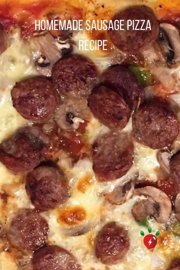 Homemade Sausage Pizza. SO, so good. #PizzaRecipe #RecipeIdeaShop