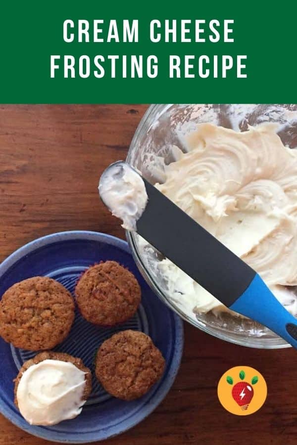 Cream Cheese Frosting is tangy and sweet. 4 ingredients. #CreamCheeseFrosting #HomemadeFrosting #Frosting #DessertRecipes #GlutenFree #Recipes #RecipeIdeaShop
