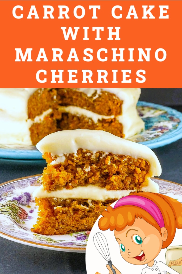 carrot cake with maraschino cherries