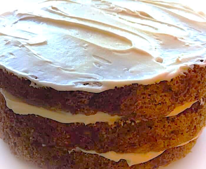 cream cheese frosting on carrot cake