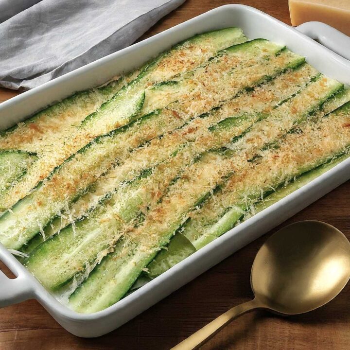 fresh baked cucumbers with parmesan cheese