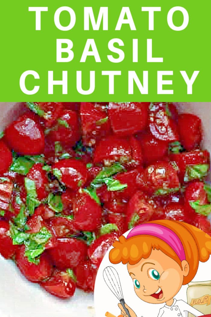 fresh homemade tomato basil chutney