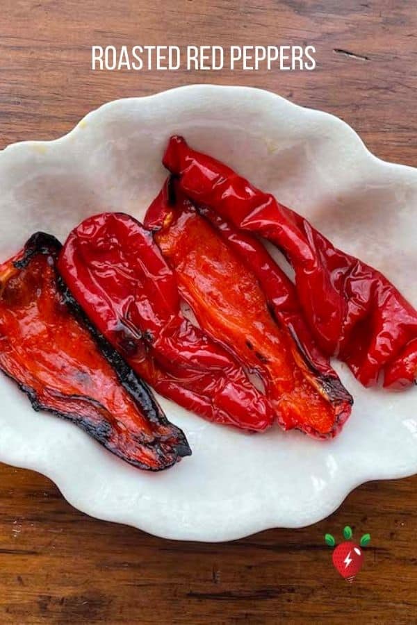 Roasting red peppers really elevates the flavor. 30 minutes. 2 ingredients. #RoastedRedPeppers #GlutenFree #Vegan #Recipes #HealthyTwist #RecipeIdeaShop