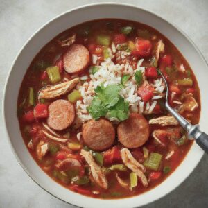 homemade authentic louisiana style chicken gumbo