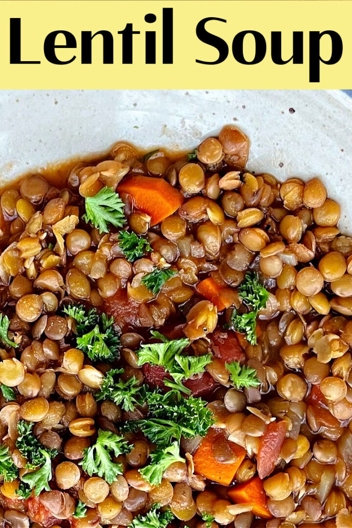 Easy Lentil soup with carrots and tomato paste for richness
