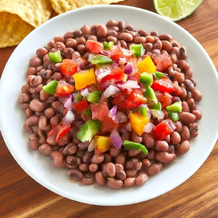 pico de gallo salsa on peas