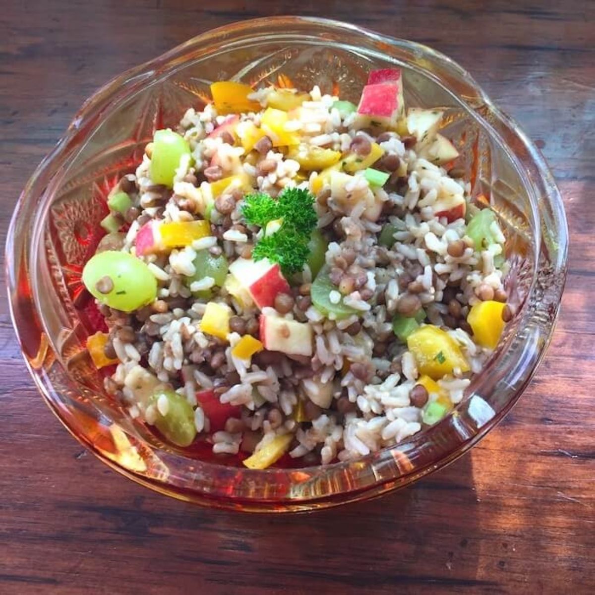 lentil rice and fruit salad