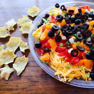Mexican layered dip and chips