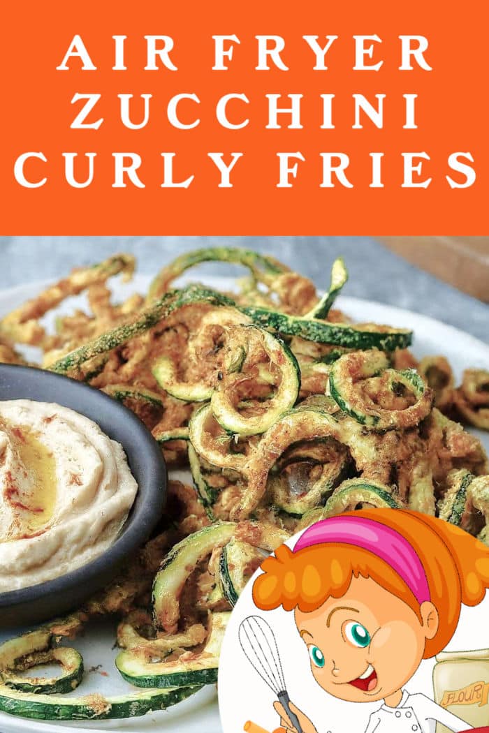 homemade air fryer zucchini curly fries