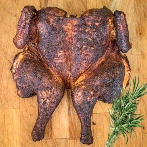 spatchcocked chicken roasted to perfection