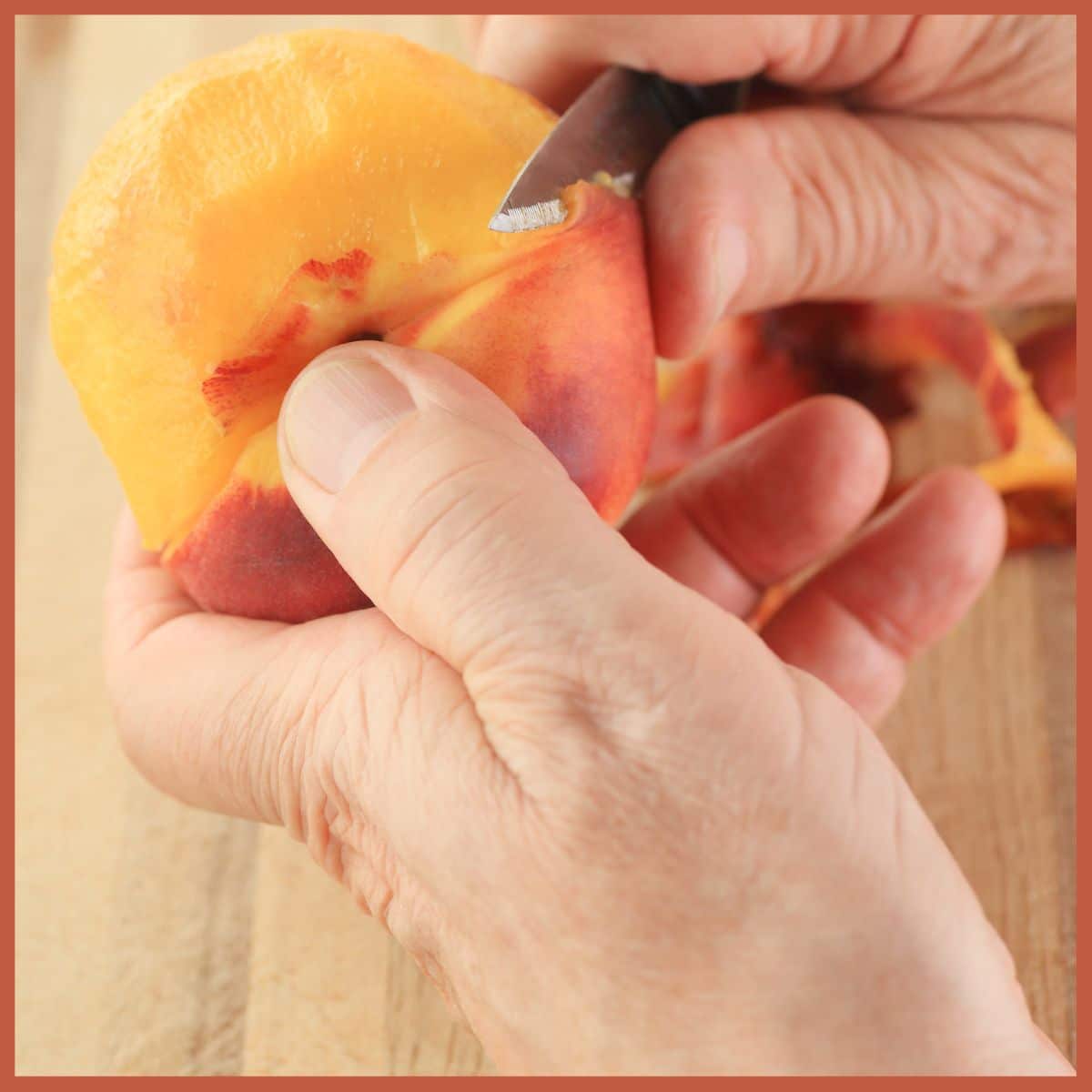 peeling a peach