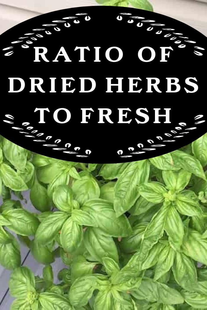 ratio of dried herbs to fresh