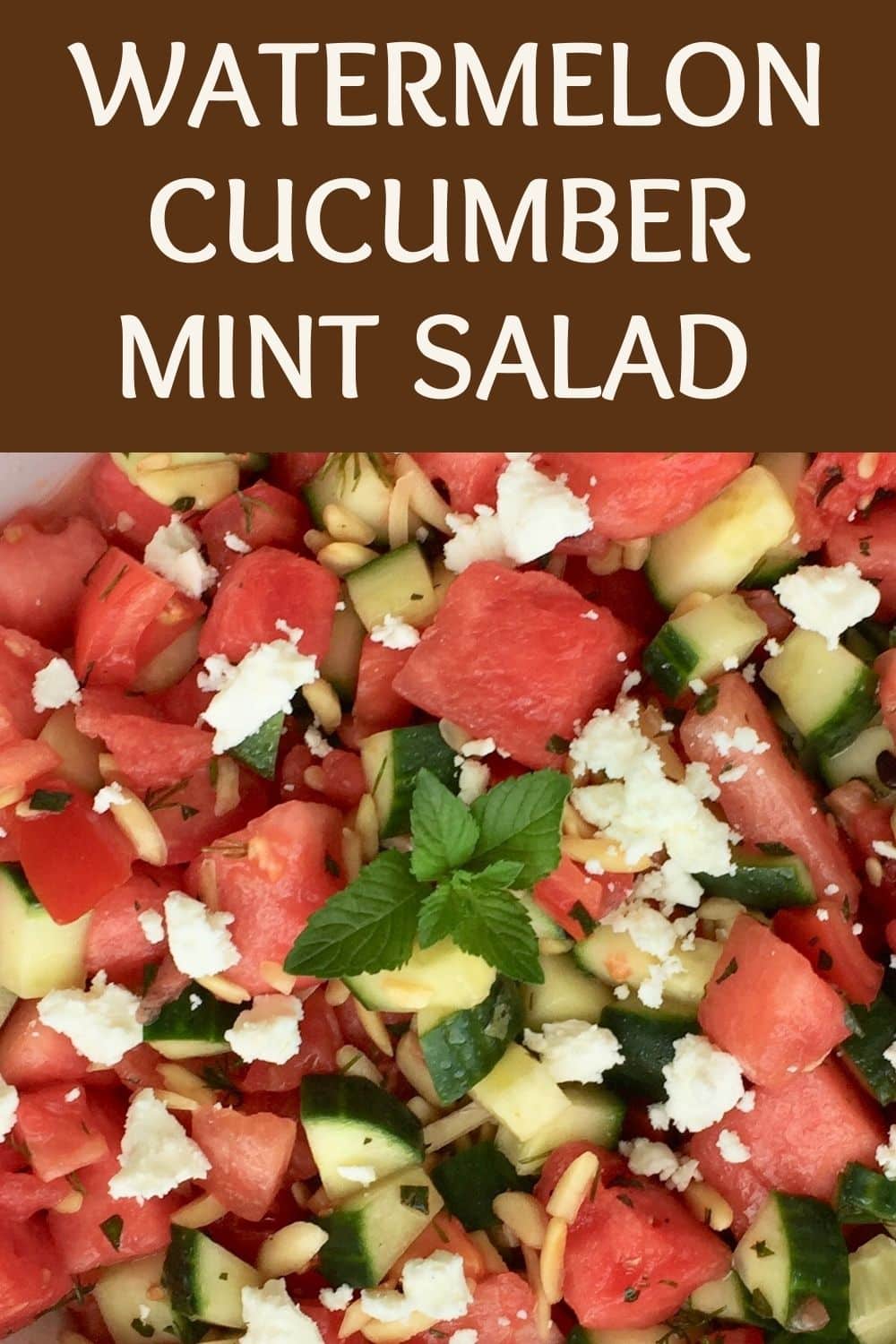 Watermelon cucumber mint salad