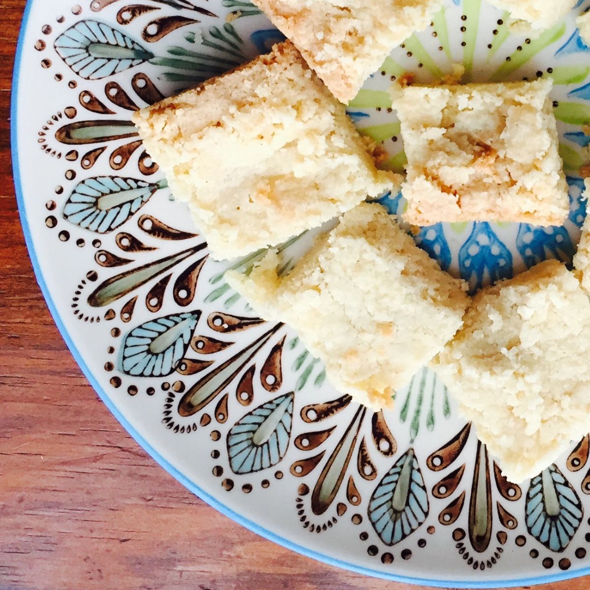 gluten free shortbread cookies on a pretty plate