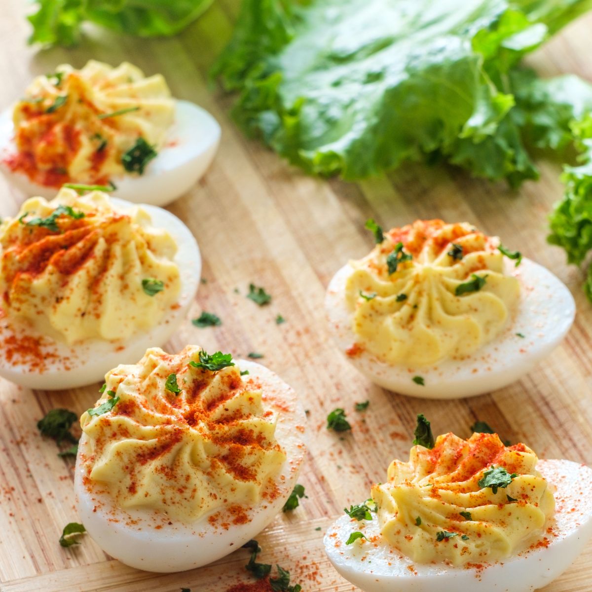 beautifully decorated deviled eggs