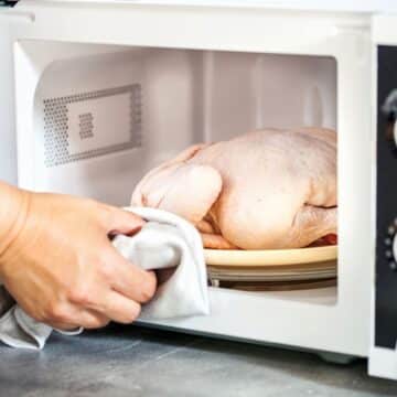 a whole turkey defrosted in the microwave